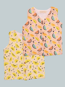 Mama & Peaches - Cotton Muslin Jablas - Yellow Lemons & Vibrant Lemons (Pack of 2)