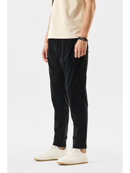 Snitch - Black Corduroy Relaxed Casual Trouser for Men