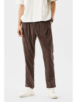 Snitch - Brown Corduroy Relaxed Casual Trouser for Men