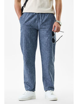 Snitch - Blue Stripes Regular Casual Trouser for Men