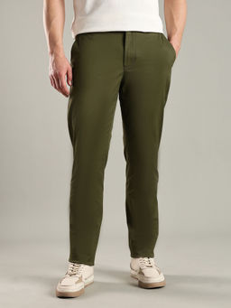 Tommy Hilfiger - Olive Relaxed Fit Solid Mid Rise Trouser
