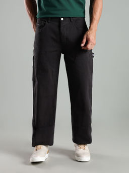 Tommy Hilfiger - Black Relaxed Fit Solid Mid Rise Trouser
