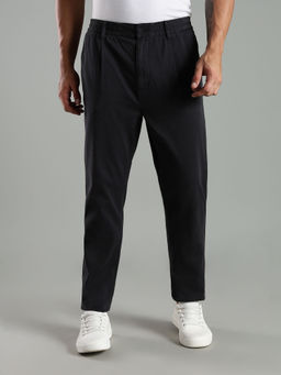 Tommy Hilfiger - Black Relaxed Fit Solid Mid Rise Trouser