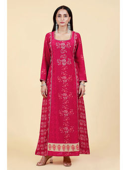 UDD DESIGN - Red Phool Maroon Anarkali Dress