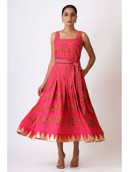 UDD DESIGN - Pranay Mayil Pink Dress with Belt (Set of 2)