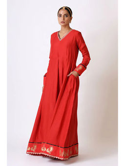 UDD DESIGN - Sam Bandh Red Anarkali Dress