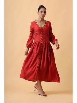 UDD DESIGN - Red Vastra Terracotta Dress
