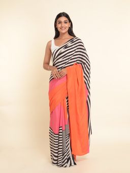 Suta - Multi-Color Printed Liva Saree