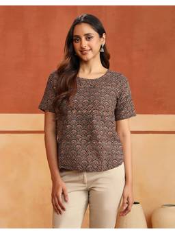 Fabindia - Multicolor Cotton Ajrakh Printed Arcadian Top