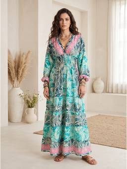 BOHOLYFE - Marielle Lagoon Boho Maxi Dress