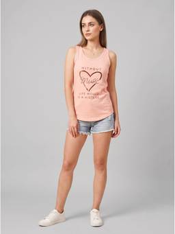 WINEBERRY - Peach Wineberry Women Tank Top
