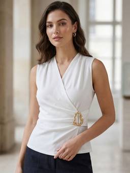 AAREIN - Women'S White Wrap Top
