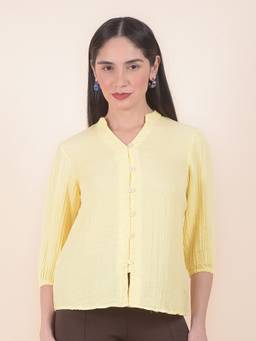 Cantabil - Yellow Women's Regular Fit Breathable Top