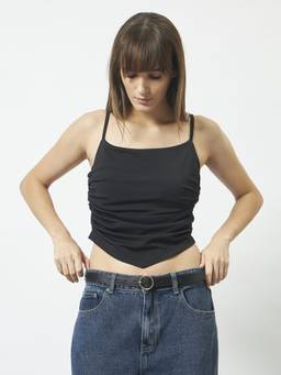 Trend Arrest - Black Women Noir Ruched Top