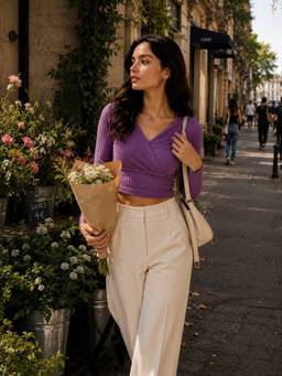 STREET 9 - Women'S Lavender Drop Needle Top