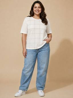 THE PINK MOON - White Oversized Cotton Embroidered Top