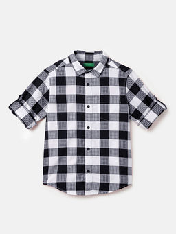 United Colors of Benetton - Regular Fit Spread Collar Checkered Shirt