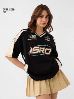 The Souled Store - Official ISRO: Space Women Oversized T-Shirts