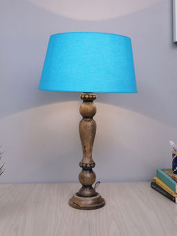 Homesake - Polka Wood Table Lamp Distressed Antique Sky