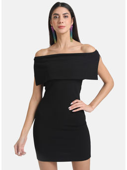 Kazo - Black Off-shoulder Mini Dress