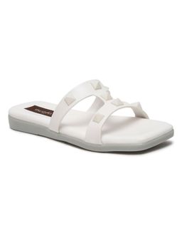 VALIOSAA - White Solid Casual Flats
