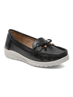 VALIOSAA - Black Solid Smart Casual Loafers