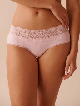 La Vie En Rose - Pink Rib Hiphugger Panty