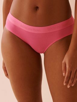 La Vie En Rose - Pink Cotton and Logo Elastic Band Bikini Panty