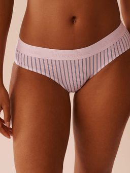 La Vie En Rose - Purple Cotton and Logo Elastic Band Bikini Panty