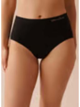 La Vie En Rose - Black Seamless Fabric High Waist Bikini Panty