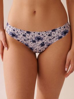 La Vie En Rose - Blue Microfiber Invisible Thong Panty