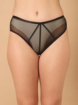 PrettyCat - Black Mid Rise Sexy See Through Bikini Panty for Women