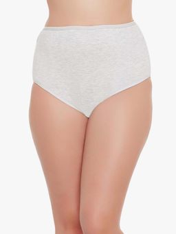 Clovia - Grey Cotton High Waist Outer Elastic Hipster Panty