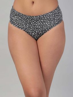 Clovia - Grey Cotton Medium Waist Inner Elastic Hipster Panty