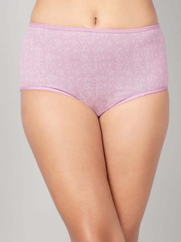 Clovia - Purple Cotton High Waist Outer Elastic Hipster Panty