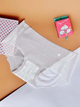 Clovia - White Nylon Medium Waist Outer Elastic Hipster Panty