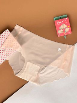 Clovia - Pink Nylon Medium Waist Outer Elastic Hipster Panty
