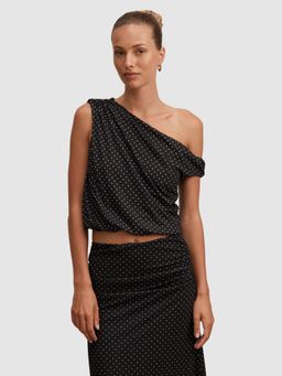 Forever New - Mila Tipped Shoulder Drape Crop Top