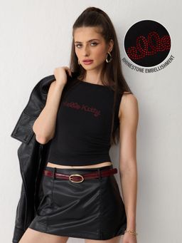 The Souled Store - Womens Official Hello Kitty: Glam Kitty Crop Top