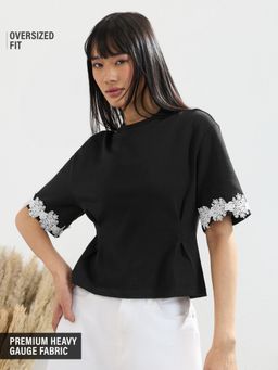 The Souled Store - Womens Street Solids Shadow Oversized T-Shirts