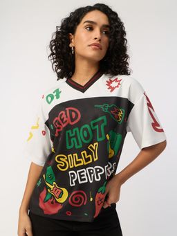 The Souled Store - Womens TSS Originals: Silly Peppers Oversized Jersey T-Shirt