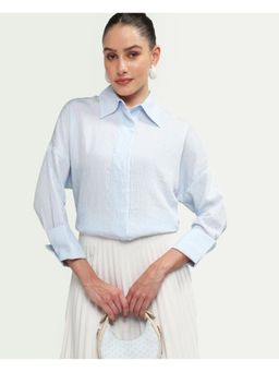 RAREISM - Blue Relaxed Fit Solid Shirt