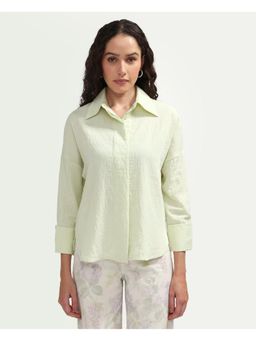 RAREISM - Green Relaxed Fit Solid Shirt