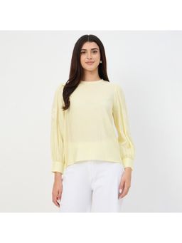 Madame - Butter Yellow Bishop Sleeve Viscose Top