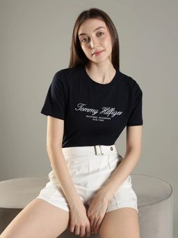 Tommy Hilfiger - Logo Embroidered Regular Fit Cotton T-Shirt