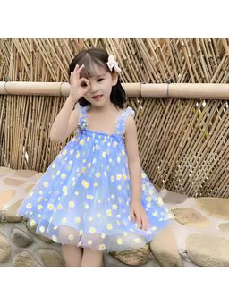 TotzTouch - Baby Girls Party Wear Knee-Length Dress - Blue