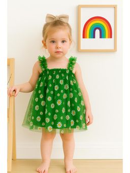 TotzTouch - Baby Girls Party Wear Knee-Length Dress - Green