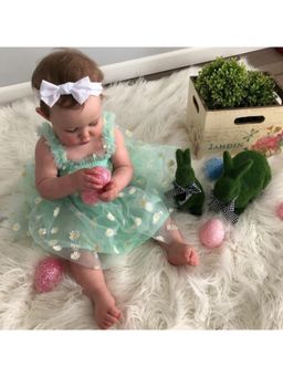 TotzTouch - Baby Girls Party Wear Knee-Length Dress - Green