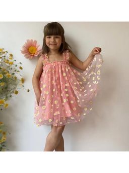 TotzTouch - Baby Girls Party Wear Knee-Length Dress - Peach
