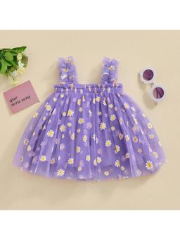 TotzTouch - Baby Girls Party Wear Knee-Length Dress - Purple